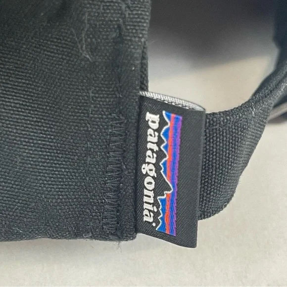 Patagonia Black Organic Cotton Logo Strapback Hat NetPlus Bureo Adjustable Cap - Picture 7 of 8